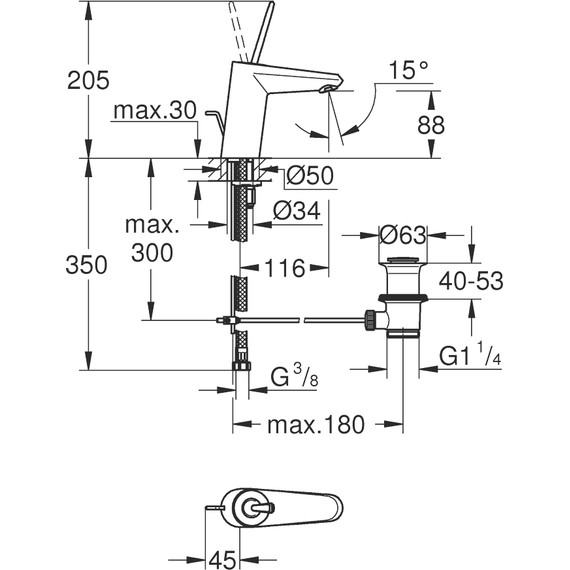 Смеситель для раковины Grohe Eurodisc Joy 23425000 - фото, картинка 6 Смеситель для раковины Grohe Eurodisc Joy 23425000 - фото 6