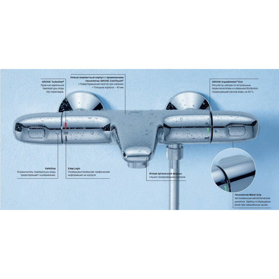 Смеситель для ванны с термостатом Grohe Grohtherm 1000 New 34155003 - фото 6
