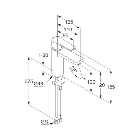 Смеситель для раковины Kludi Zenta SL 100 мм 482920565 - фото 4