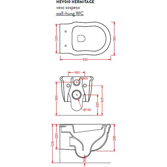 Унитаз приставной ArtCeram Hermitage HEV005 01 00 bi - фото 4