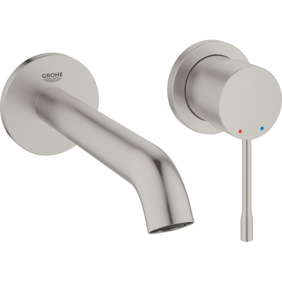 Смеситель для раковины настенный Grohe Essence New 183 мм 19408DC1, суперсталь - фото 