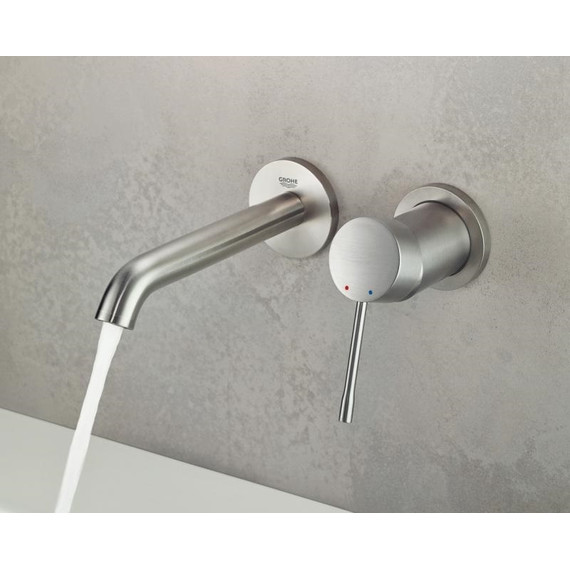 Смеситель для раковины настенный Grohe Essence New 183 мм 19408DC1, суперсталь - фото 2