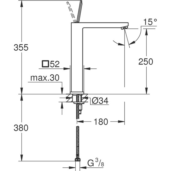 Смеситель для раковины высокий Grohe Eurocube Joy 23661000 - фото, картинка 5 Смеситель для раковины высокий Grohe Eurocube Joy 23661000 - фото 5