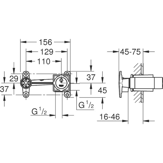Скрытая часть для однорычажного смесителя на 2 отверстия Grohe Non Rapido OHM 23200000 - фото, картинка 2 Скрытая часть для однорычажного смесителя на 2 отверстия Grohe Non Rapido OHM 23200000 - фото 2