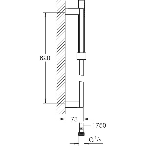 Душевой гарнитур Grohe Euphoria Cube+ 27891000 600 мм, латунь - фото, картинка 3 Душевой гарнитур Grohe Euphoria Cube+ 27891000 600 мм, латунь - фото 3