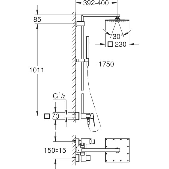 Душевая стойка Grohe Euphoria Cube System 230 23147001 - фото 6