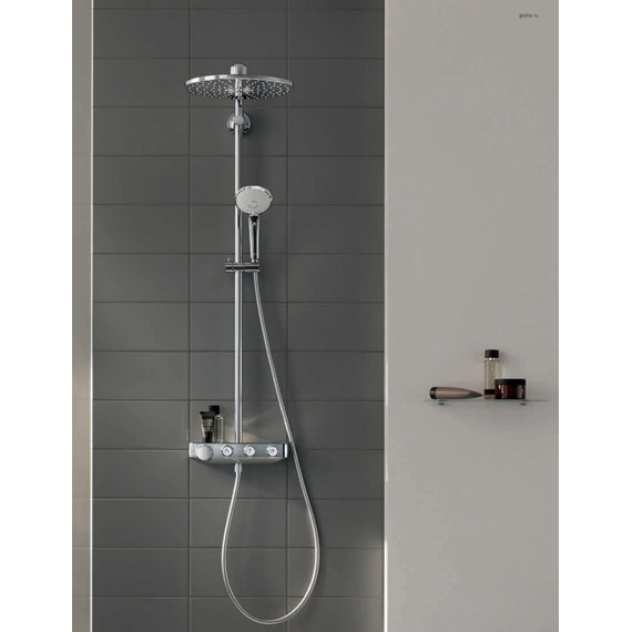 Душевая стойка с термостатом Grohe Euphoria SmartControl System 310 DUO 26507LS0, белая луна - фото 3