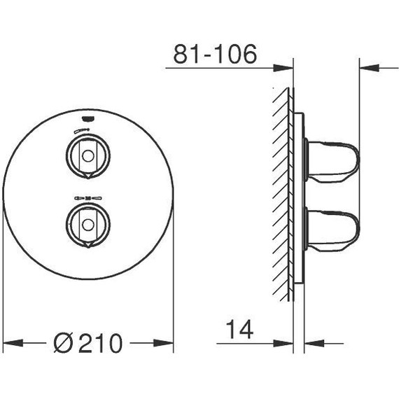 Смеситель для душа с термостатом Grohe Grohtherm 1000 New 19984000 - фото, картинка 2 Смеситель для душа с термостатом Grohe Grohtherm 1000 New 19984000 - фото 2