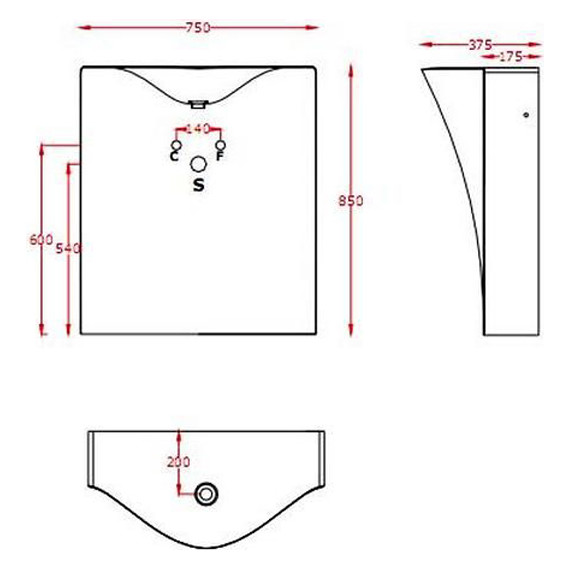 Раковина напольная ArtCeram Back 75 см OSL006 01 00 bi*0 - фото 5