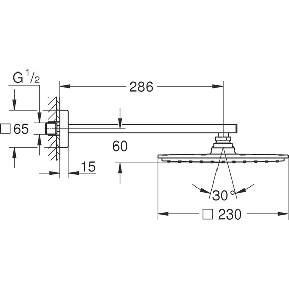 Верхний душ Grohe Rainshower Allure 26054000, 230 мм, латунь - фото 4