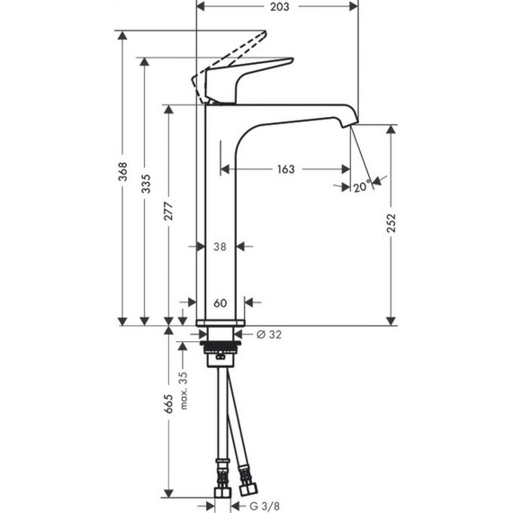 Смеситель для раковины высокий Axor Citterio E 36113000 - фото 3