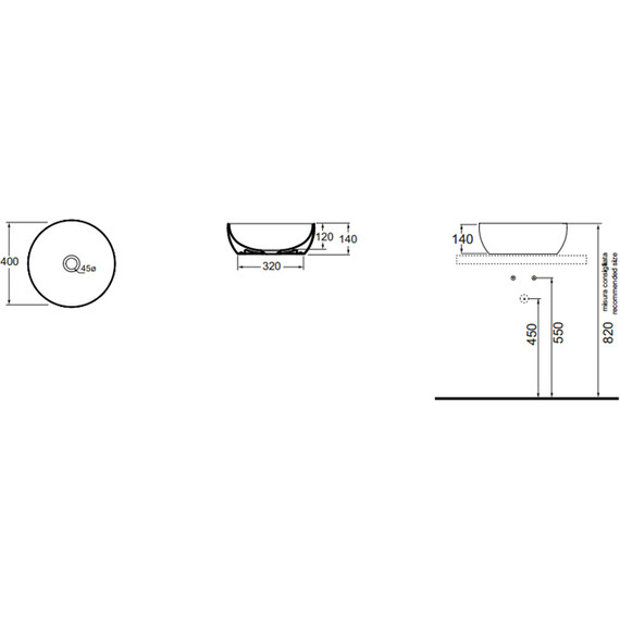 Раковина-чаша Azzurra Elegance 40 см ELLA040140C0BI - фото 3