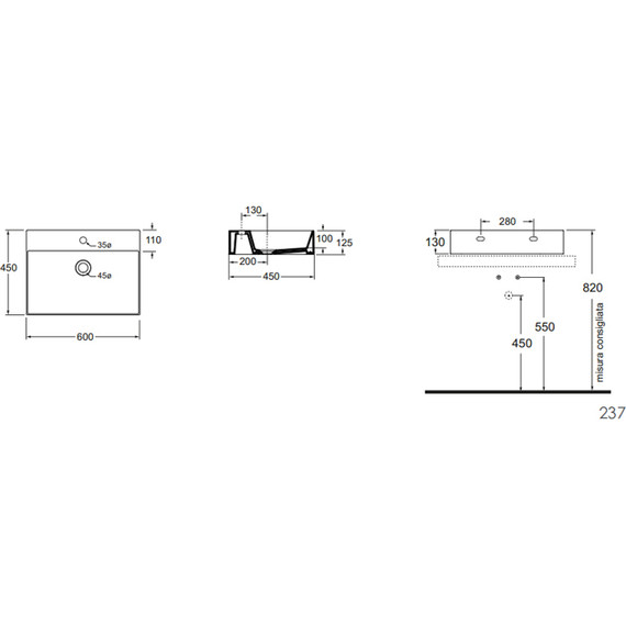 Раковина-чаша Azzurra Elegance 60 см ELLP060450QMBI - фото 3