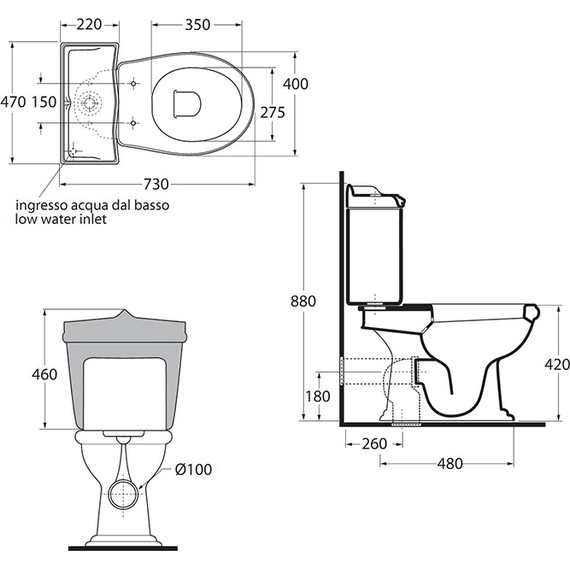 Унитаз-компакт Azzurra Jubilaeum JUVCMP000000BI с крышкой микролифт - фото 5
