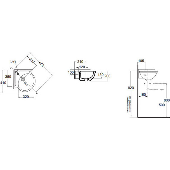 Раковина угловая Azzurra Jubilaeum 41 см JULS0353500MBI - фото 2