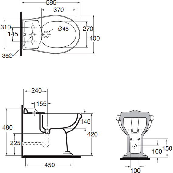Биде напольное Azzurra Jubilaeum JUBIT000000MBI - фото 5