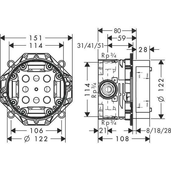 Скрытая часть Axor 01700180 - фото, картинка 2 Скрытая часть Axor 01700180 - фото 2