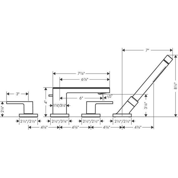 Смеситель для ванны Axor MyEdition 47432000, хром, Цвет производителя: хром - фото 2