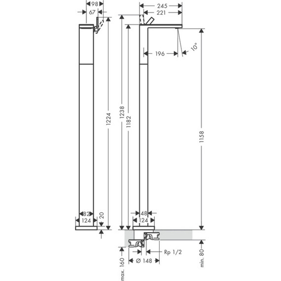 Смеситель для раковины напольный Axor MyEdition 47042000, хром, Цвет производителя: хром - фото, картинка 3 Смеситель для раковины напольный Axor MyEdition 47042000, хром, Цвет производителя: хром - фото 3