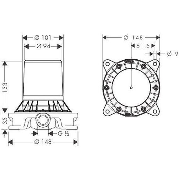Скрытая часть для напольного смесителя Axor Universal 10452180 - фото 2