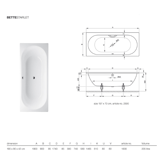 Ванна стальная Bette Starlet 190х90 см 1830-000 PLUS, AR - фото 5