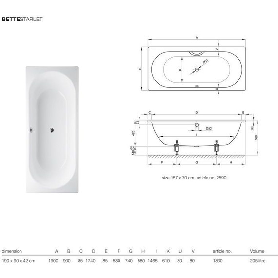 Ванна стальная Bette Starlet 190х90 см 1830-000 PLUS - фото, картинка 7 Ванна стальная Bette Starlet 190х90 см 1830-000 PLUS - фото 7