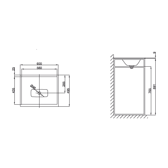 Раковина с каркасом Bette Lux Shape 60 см A170 HLW1 - фото 4