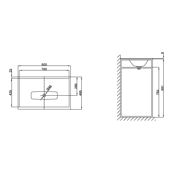 Раковина с каркасом Bette Lux Shape 80 см A171-000 HLW1 - фото 3