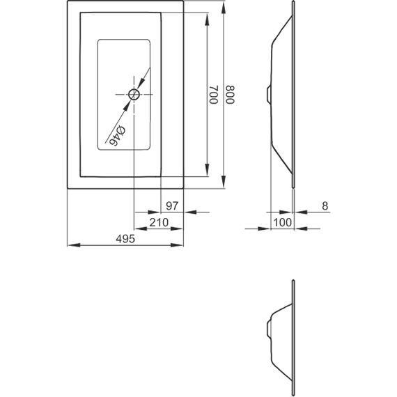 Раковина подвесная Bette Loft Ornament 80 см A230-000 SWV1A - фото 3