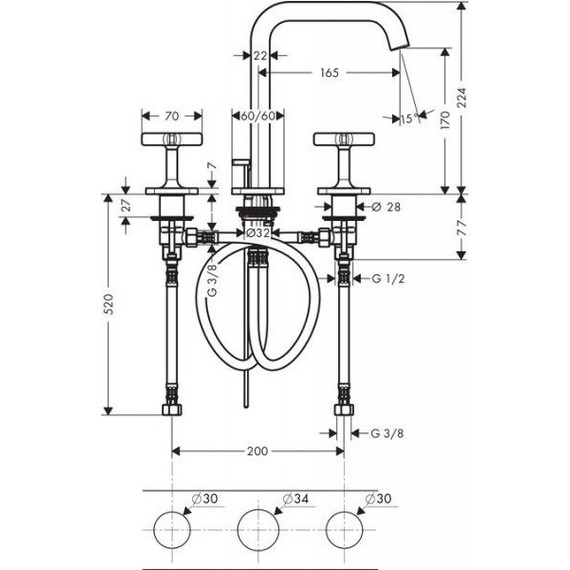 Смеситель для раковины Axor Citterio E 36108000 - фото 4