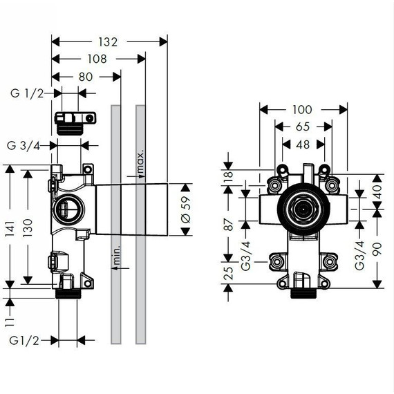 Скрытая часть Axor ShowerCollection 36770180 - фото 2