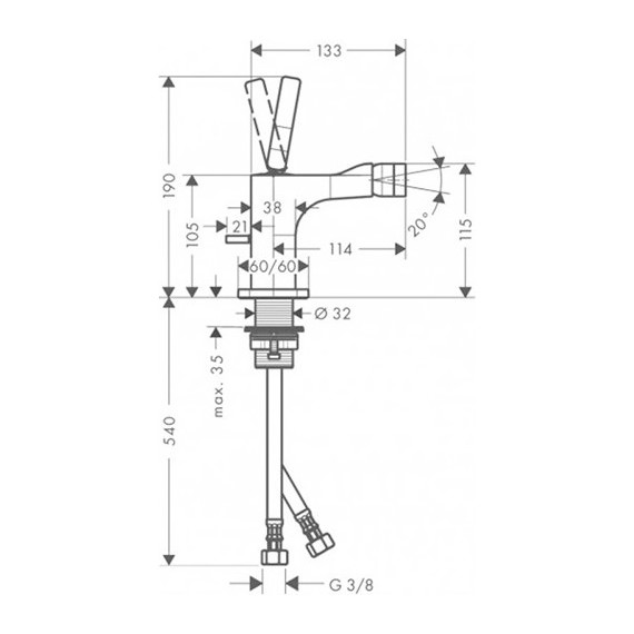 Смеситель для биде Axor Citterio E 36120000 - фото 3