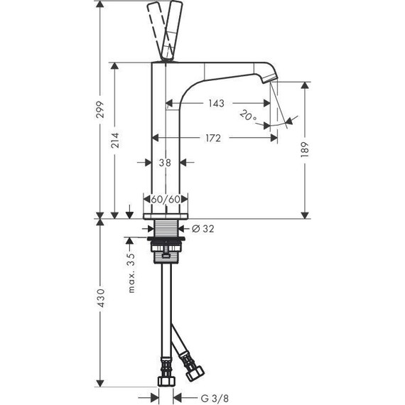 Смеситель для раковины высокий Axor Citterio E 299 мм 36103000 - фото, картинка 5 Смеситель для раковины высокий Axor Citterio E 299 мм 36103000 - фото 5