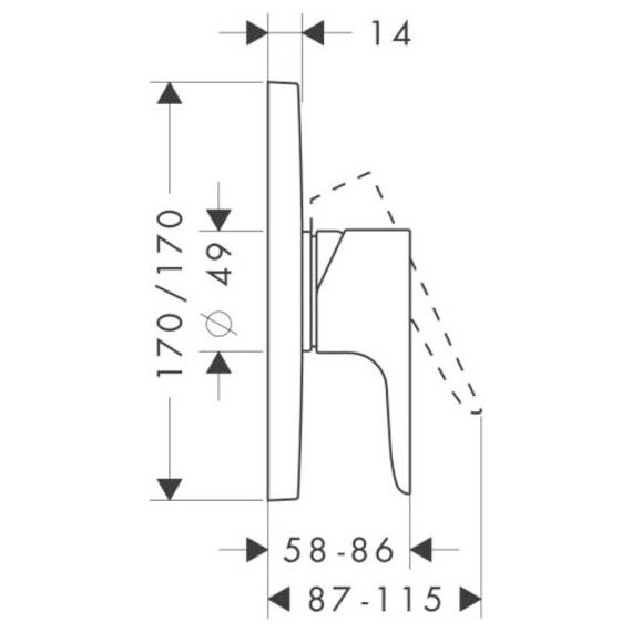 Смеситель для душа Axor Citterio M 34625000 - фото 3