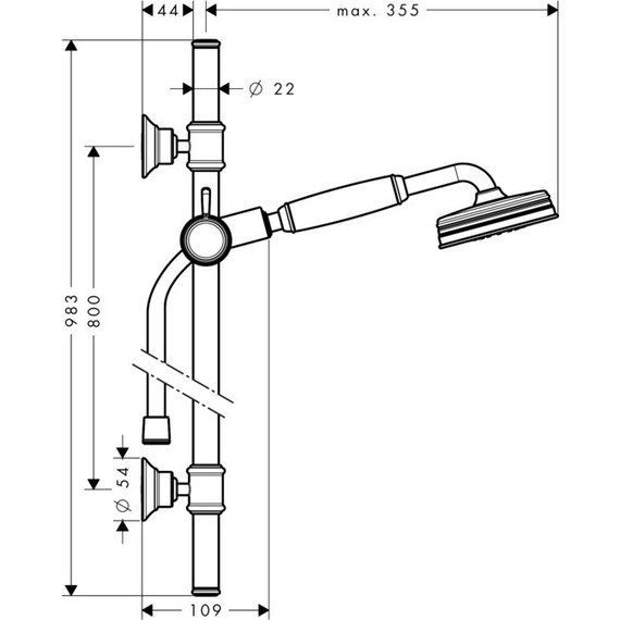 Душевой гарнитур Axor Montreux 27982000 - фото 3