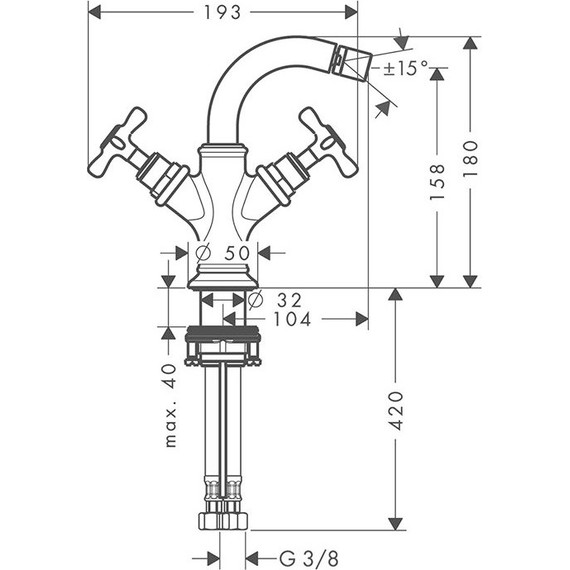 Смеситель для биде Axor Montreux 16520000 - фото 2
