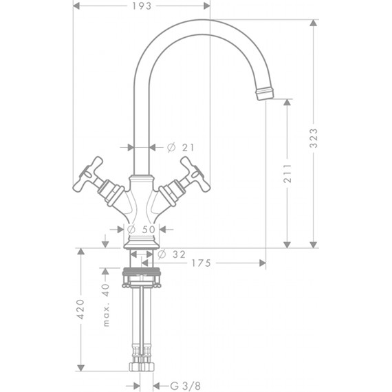 Смеситель для раковины Axor Montreux 16502000 - фото 3