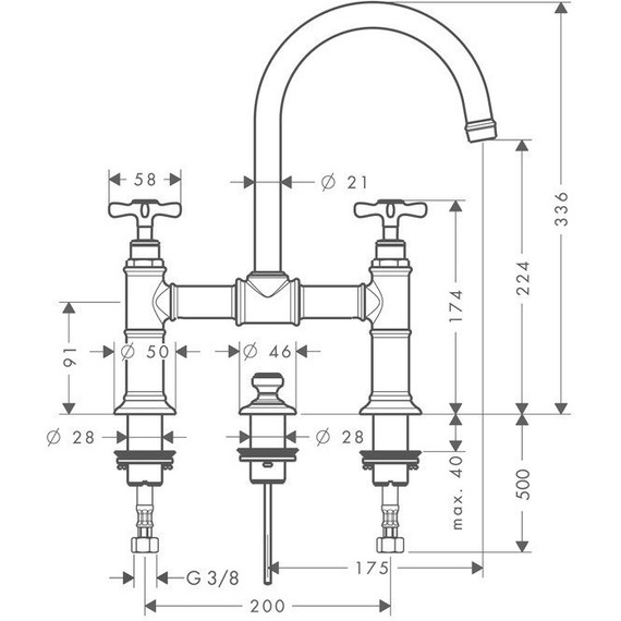 Смеситель для раковины Axor Montreux 16510000 - фото, картинка 5 Смеситель для раковины Axor Montreux 16510000 - фото 5