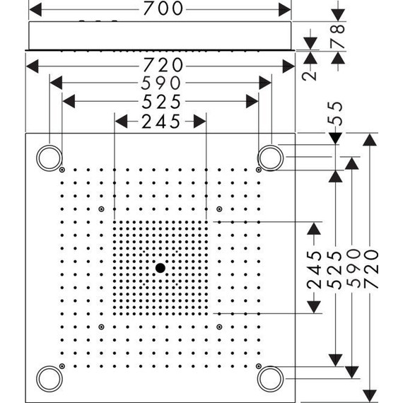 Верхний душ Axor ShowerCollection ShowerHeaven 10627800, 720х720 мм, латунь - фото 6
