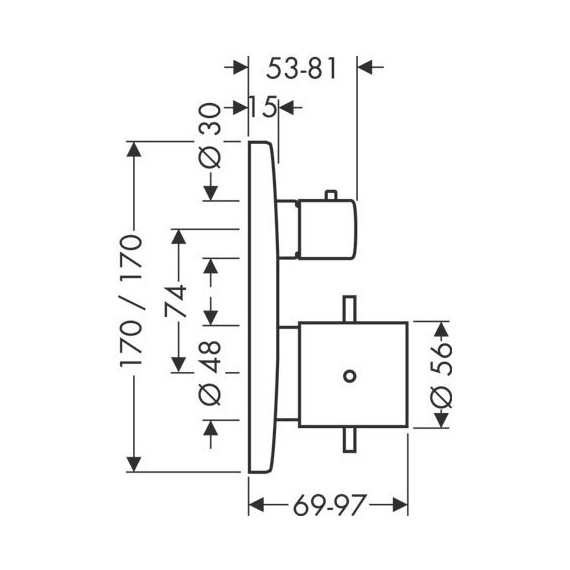 Смеситель для ванны с термостатом Axor Starck 10726000 - фото 2