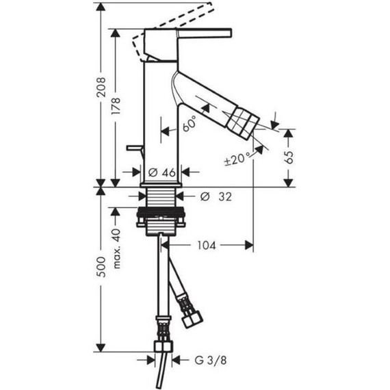Смеситель для биде Axor Starck 10214000 - фото 2