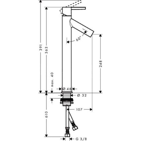 Смеситель для раковины высокий Axor Starck 10103000 - фото, картинка 4 Смеситель для раковины высокий Axor Starck 10103000 - фото 4
