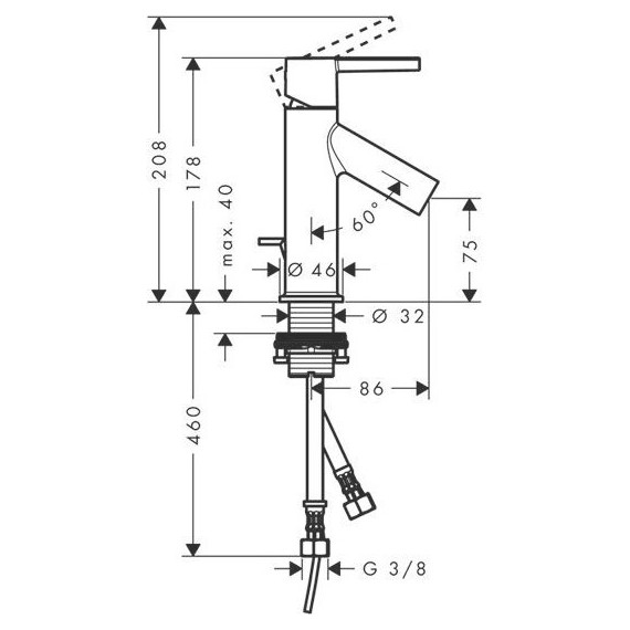 Смеситель для раковины Axor Starck 10102000 - фото, картинка 5 Смеситель для раковины Axor Starck 10102000 - фото 5