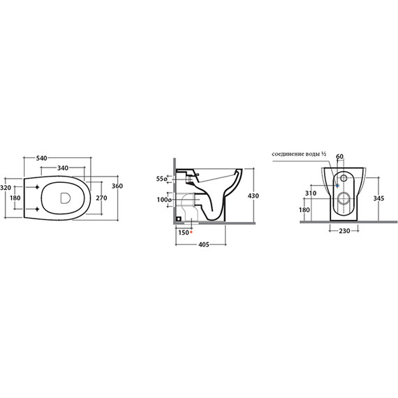 Унитаз-биде приставной Globo 4ALL MDB01.BI - фото 3