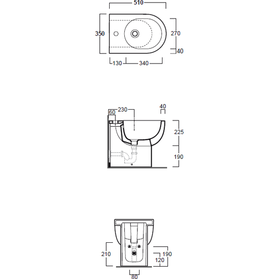 Биде напольное Simas E-Line EL04bi - фото, картинка 5 Биде напольное Simas E-Line EL04bi - фото 5