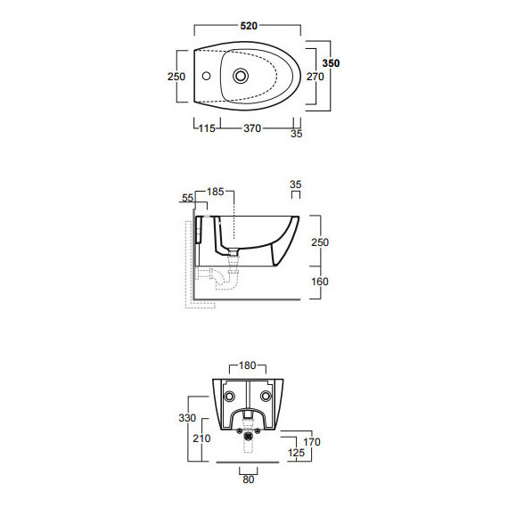 Биде подвесное Simas Lft Spazio LFT19 bi*1 - фото 6