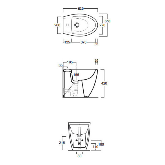 Биде напольное Simas Lft Spazio LFT21 bi*1 - фото 7