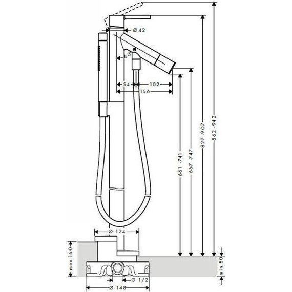 Смеситель для ванны Axor Starck 10455000 - фото 4