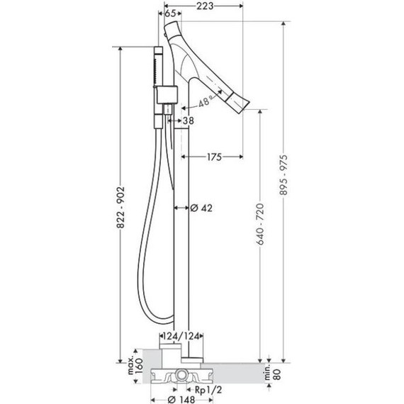 Смеситель для ванны с термостатом Axor Starck Organic 12016000 - фото, картинка 5 Смеситель для ванны с термостатом Axor Starck Organic 12016000 - фото 5