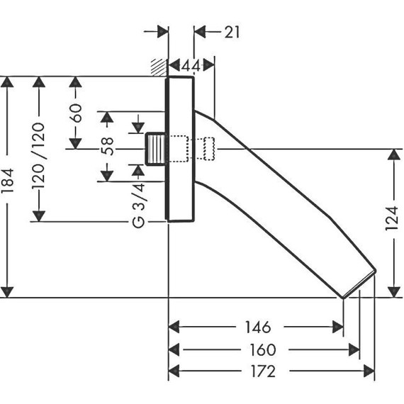 Излив для ванны Axor Starck Organic 12417000 - фото 2